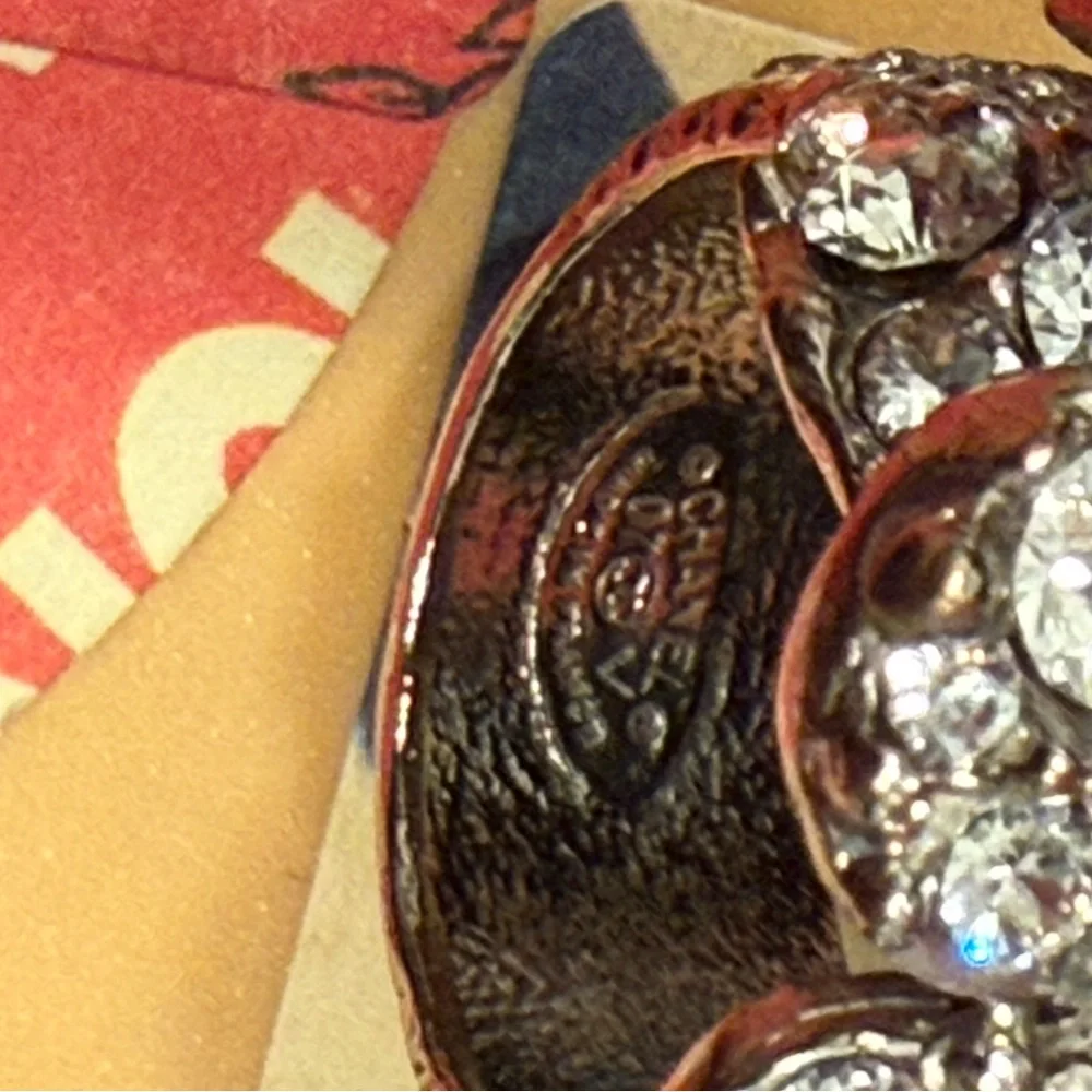 Genuine Chanel Floral Crystal Ring - Picture 6 of 10